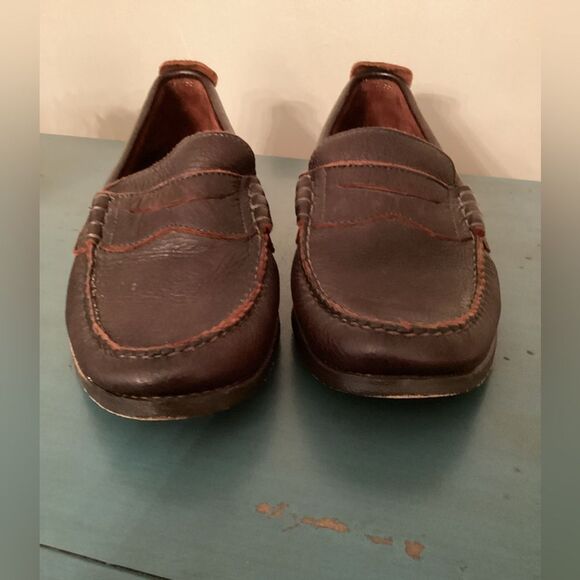 ALLEN EDMUNDS SIZE 8D DARK BROWN CASUAL LEATHER PENNY LOAFERS main image 7